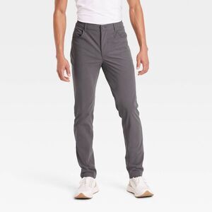 Open Box - All In Motion - Men's 360 Lifestyle Slim Fit 5-Pocket P Dark Gray